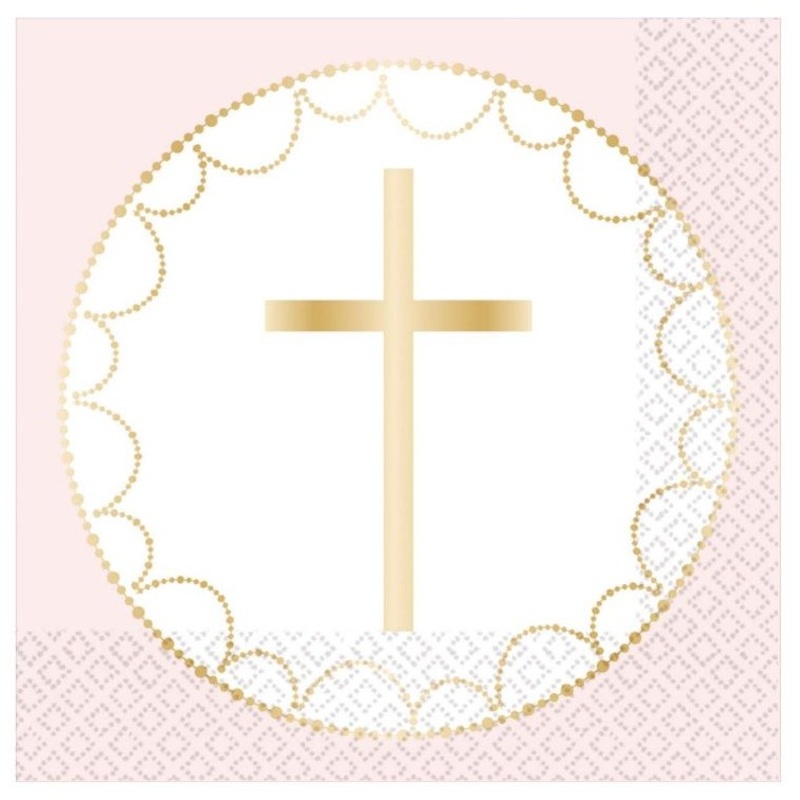 20 rosy festive napkins 33cm