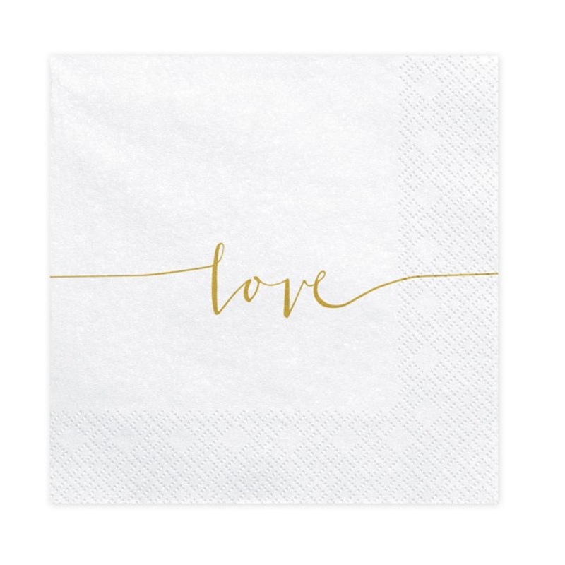 20 Simply Love Napkins White 33cm