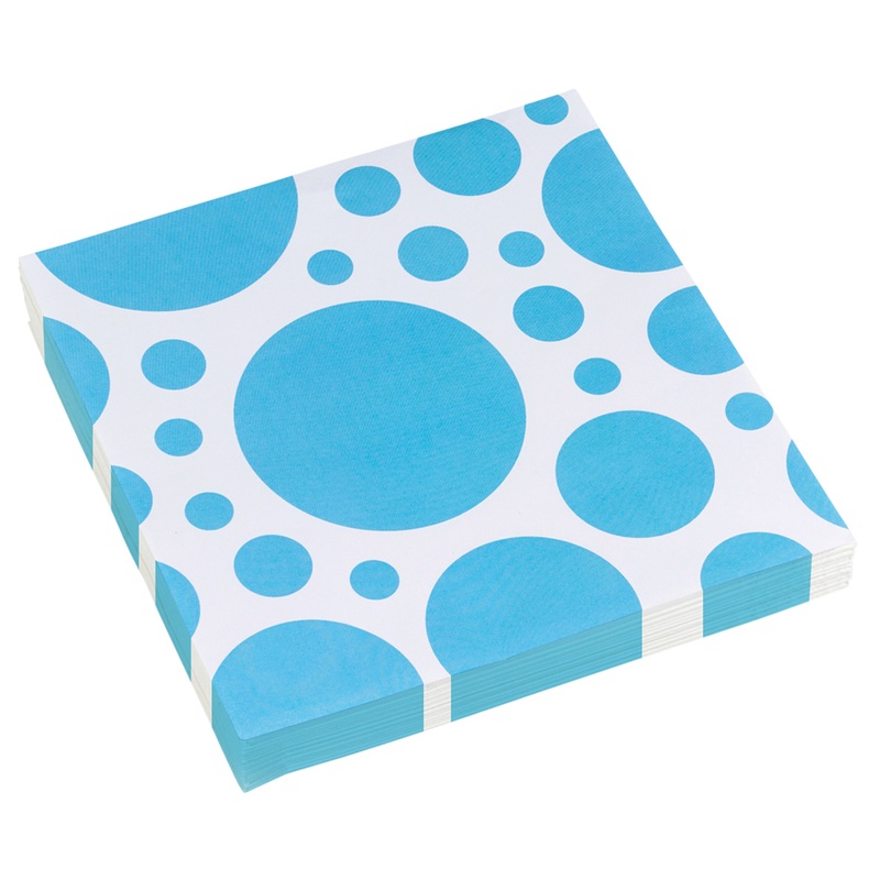 20 sweet dots napkins caribbean blue