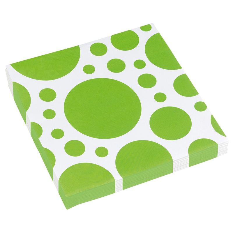 20 sweet dots napkins kiwi green