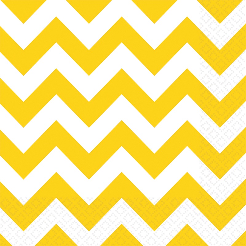 20 sweet serrated napkins yellow