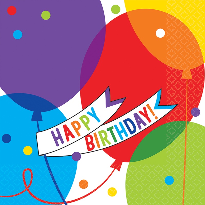 36 balloon surprise napkins 33cm