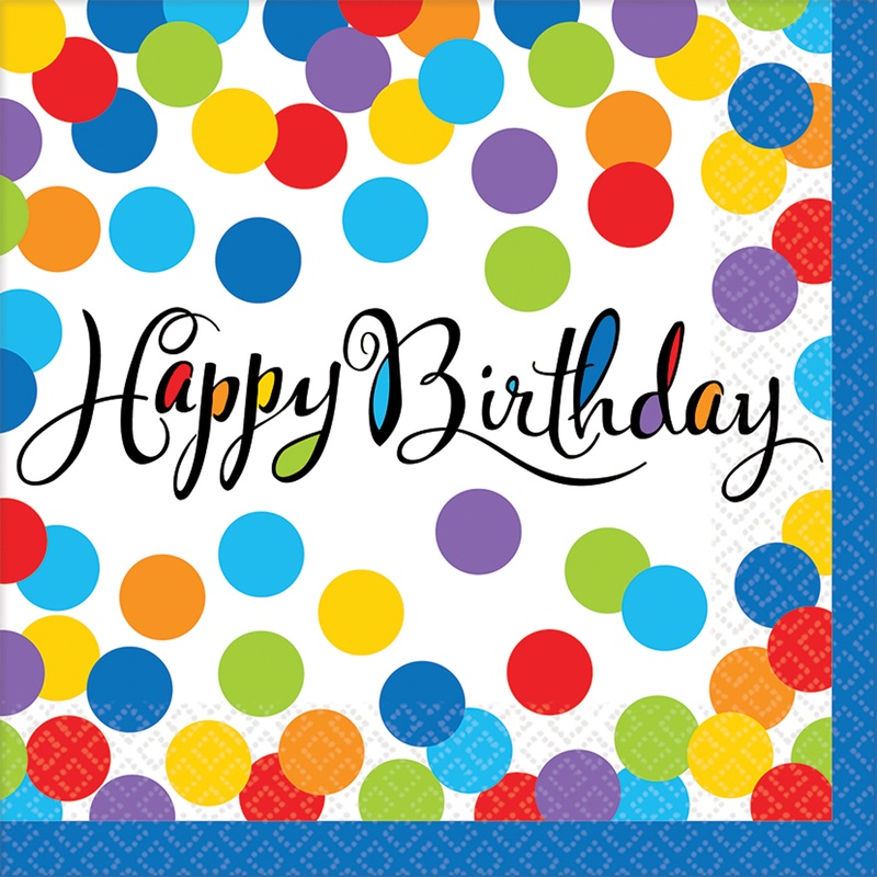 36 confetti party napkins 33cm