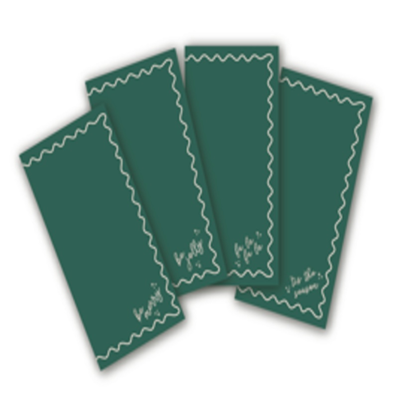 4 cloth napkins green-red Christmas