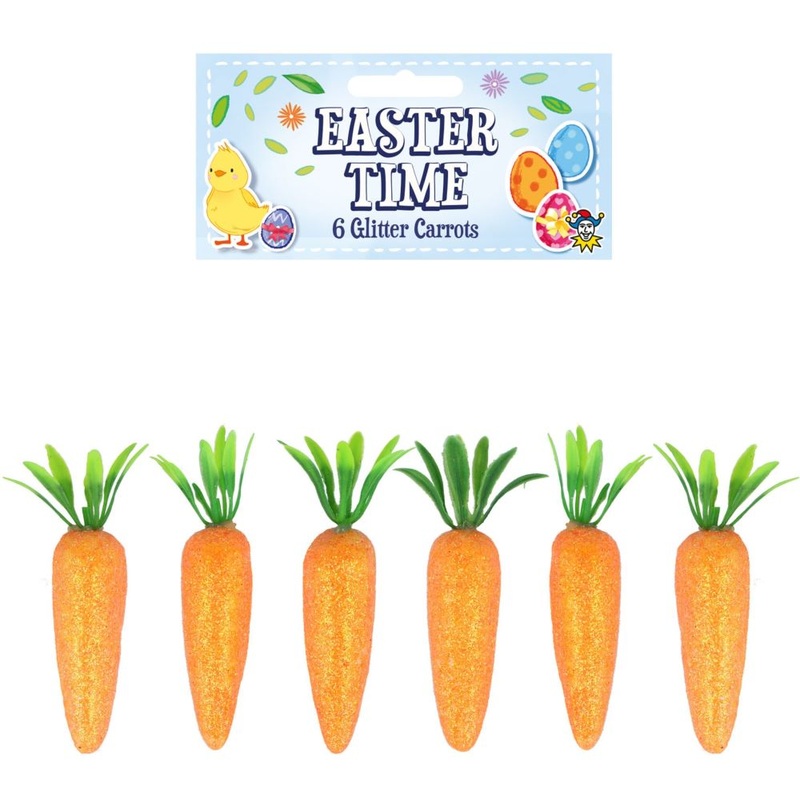6 glittering carrots 6.5cm