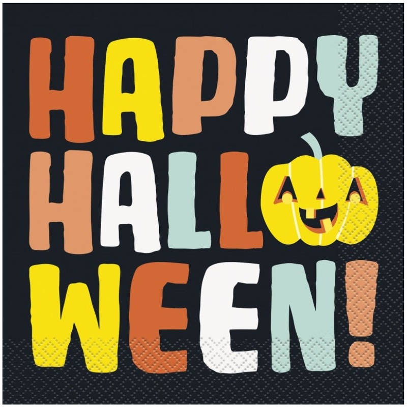 Colorful Halloween pumpkin napkin 33cm