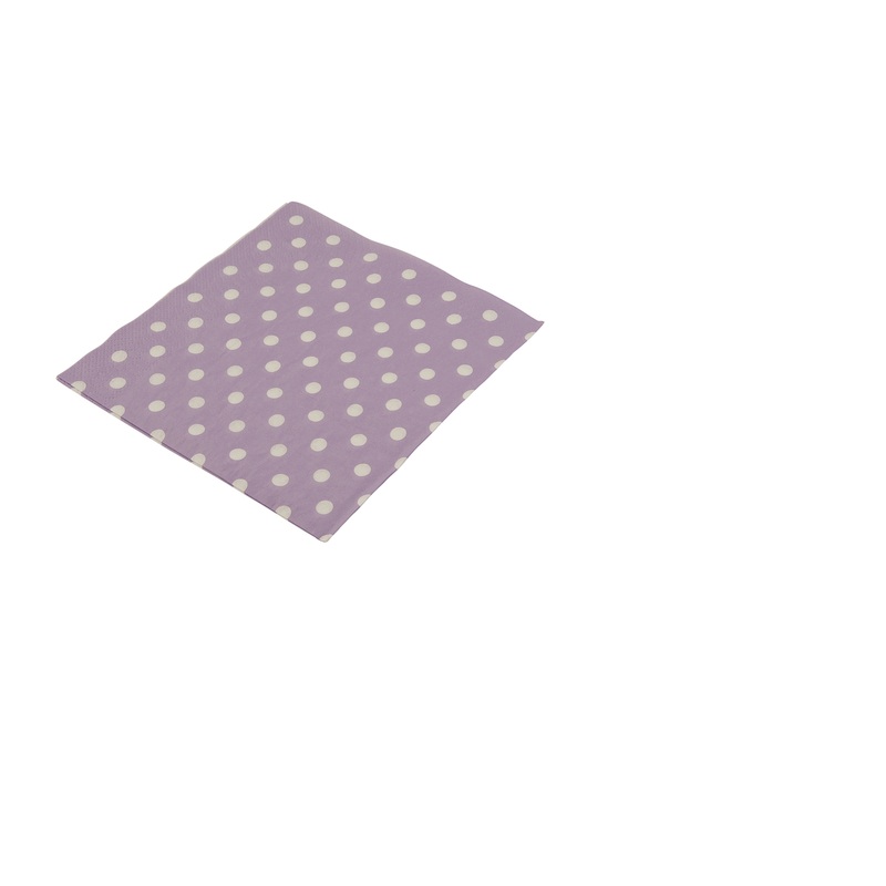 Dots fun purple paper napkins pack of 16 33x33cm