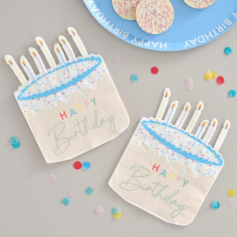 XX Eco Birthday Cake Napkins