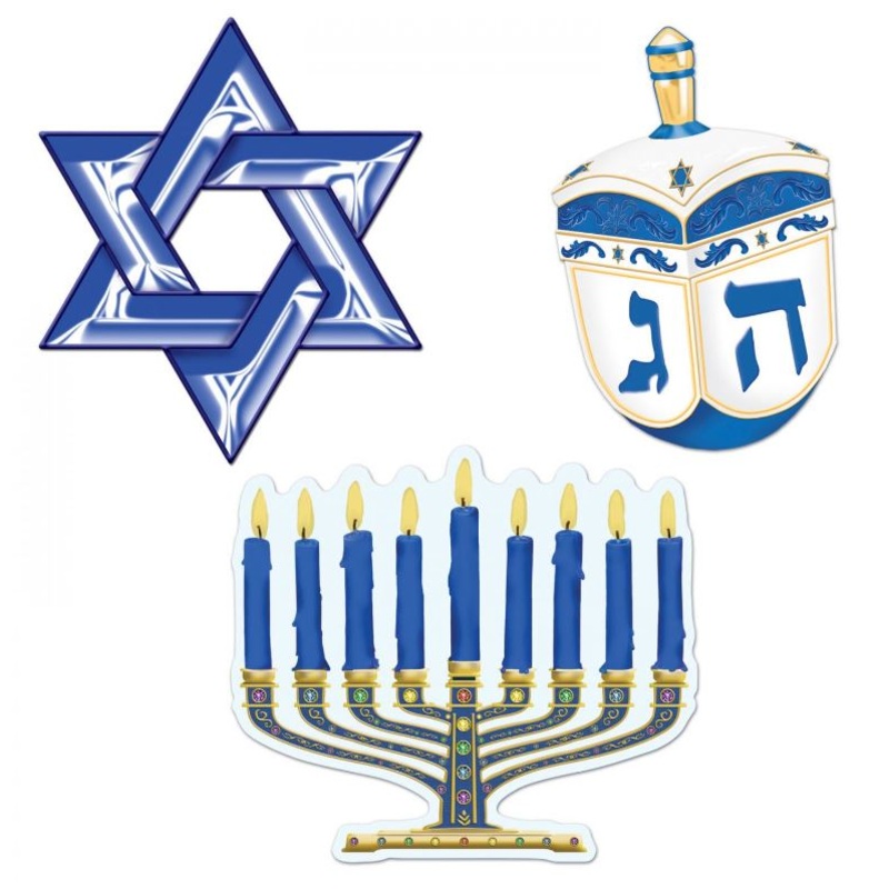 12 Hanukkah cardboard cutouts