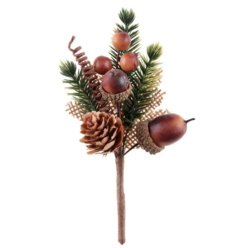 2 Autumnal decorative branches 17cm