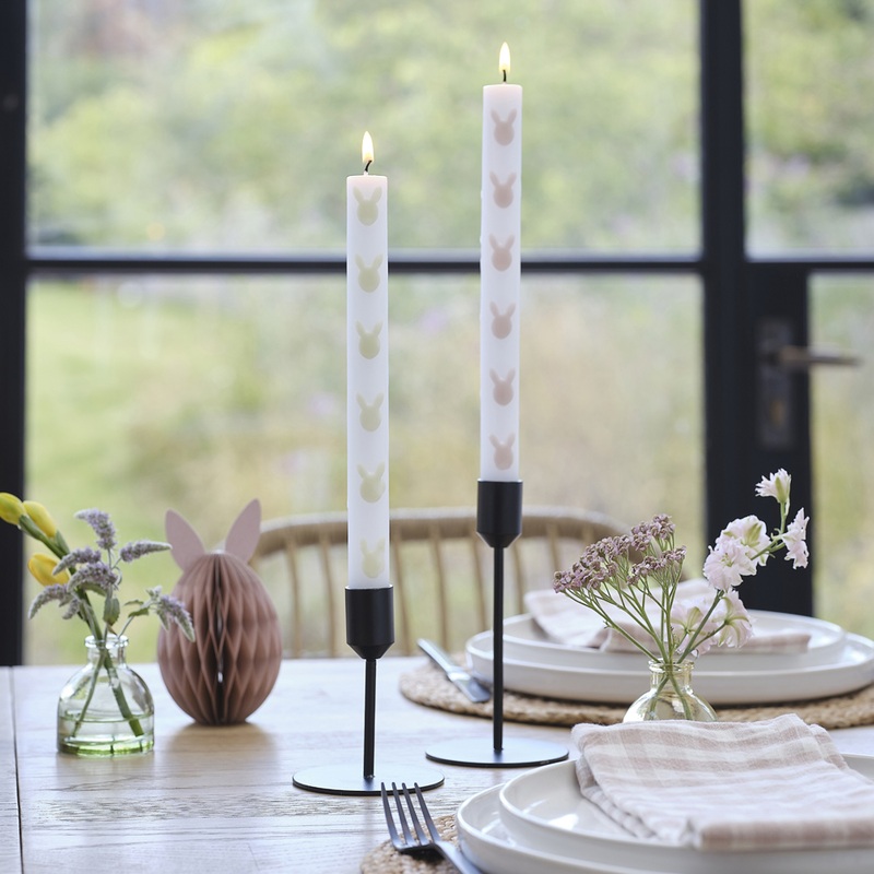 2 Easter bunny stick candles
