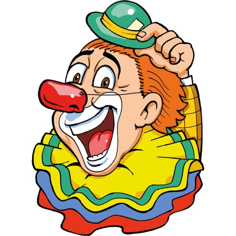Clown decoration mural with bowler hat