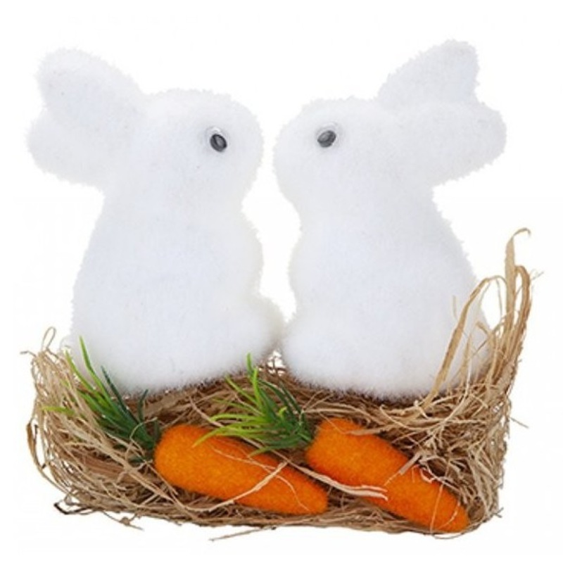 Cute Easter bunny decoration with grass