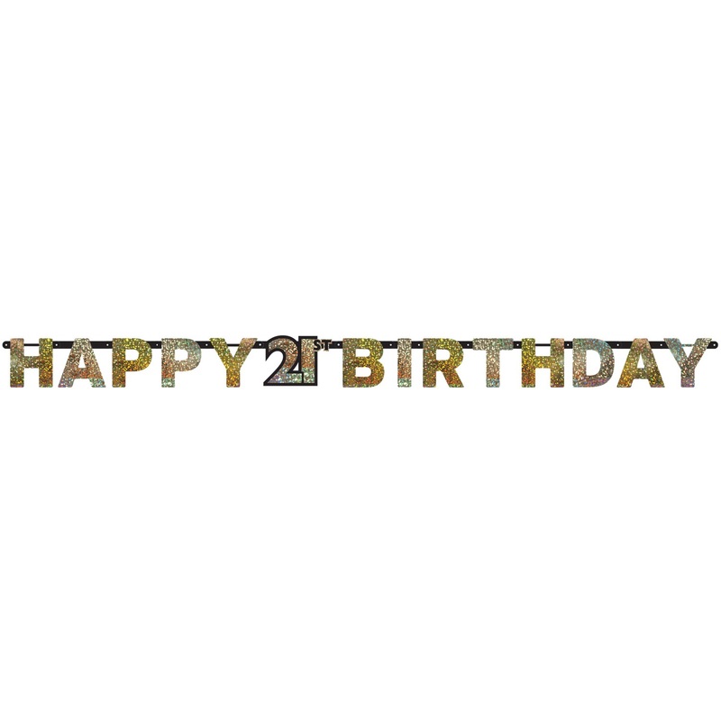 Golden 21st Birthday garland 2.13m