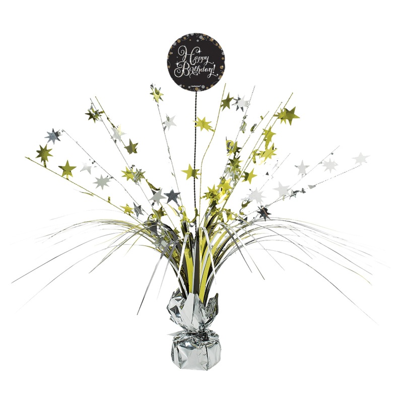 Golden Happy Birthday table fountain 46cm