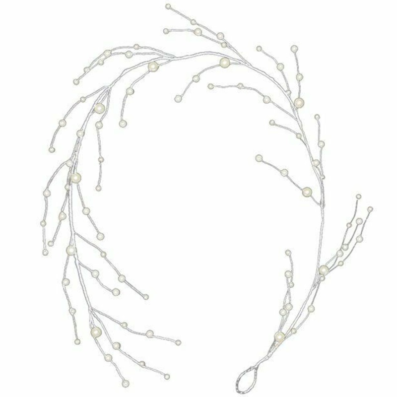 Pearl wire garland white 1.15m