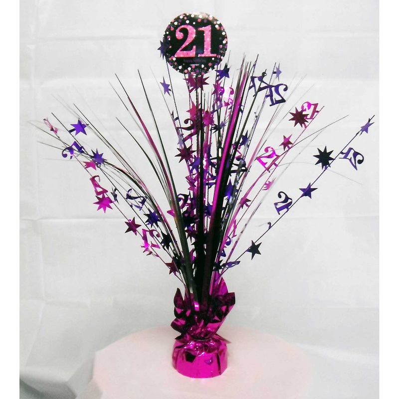 Pink 21st Birthday table fountain 46cm