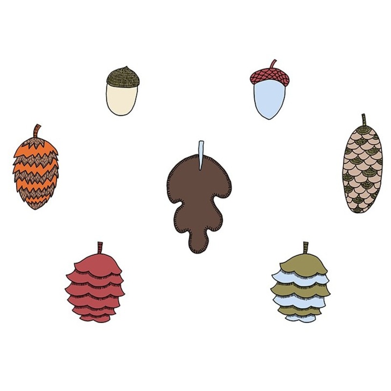 Woodland sprinkle decoration 7 pieces