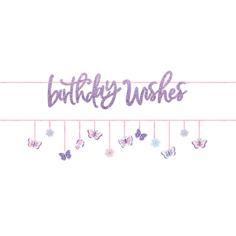 2 butterfly garden garlands 3.65m