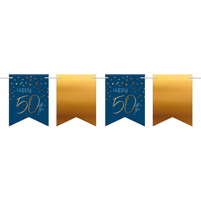 50th birthday pennant chain 6m Elegant blue