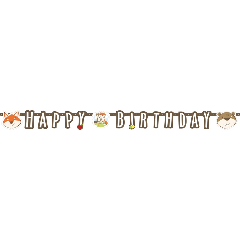 Birthday garland fox & beaver 180cm