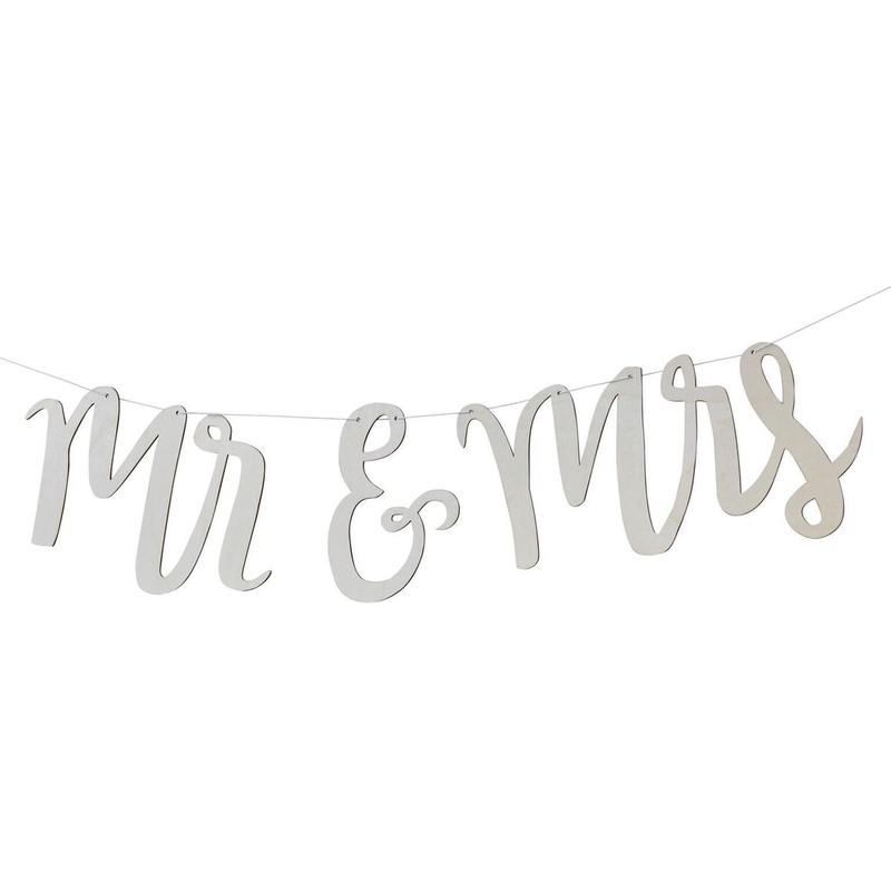 Boho Flowers Mr & Mrs wooden garland 1.5m