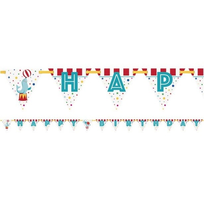 Carnival circus happy birthday garland 3,35m