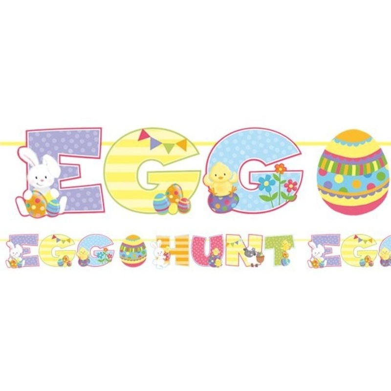 Colorful Egg Hunt Easter garland 2.5m