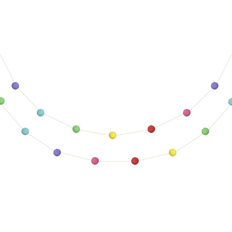Colorful pompom garland 200cm