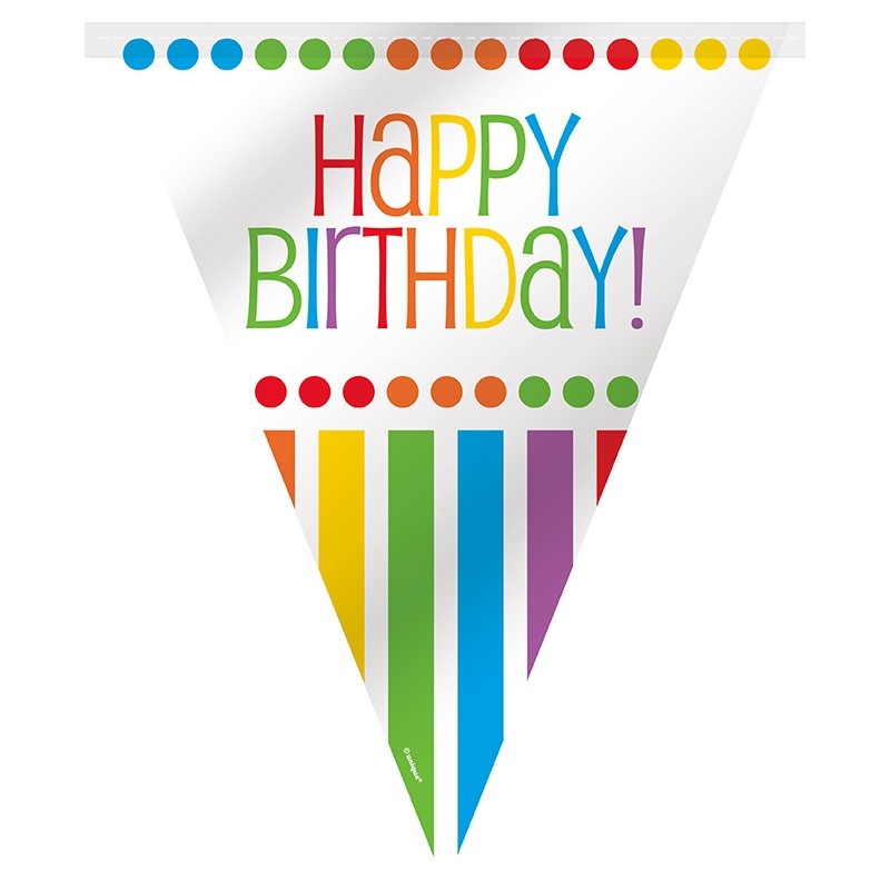 Colorful Rainbow Party pennant chain 365cm