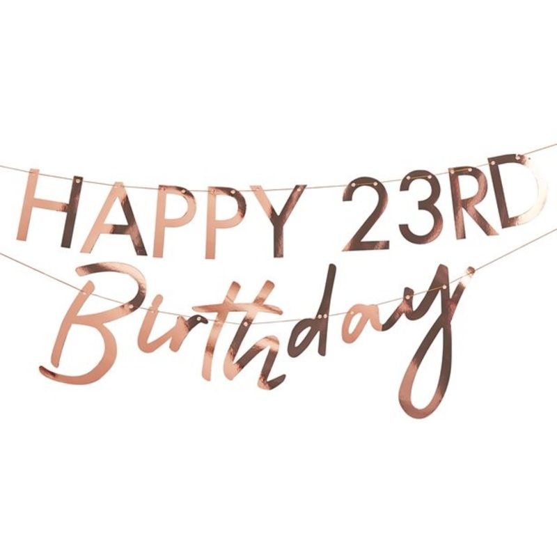 Customizable birthday garland rose gold
