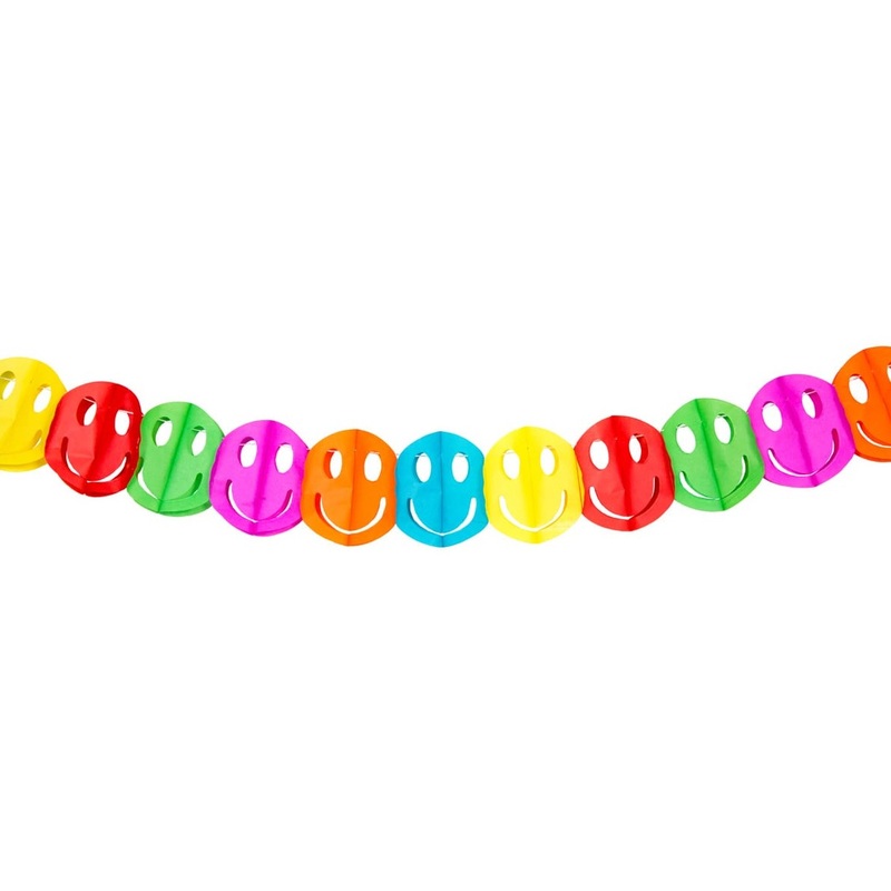 Garland of colorful smiling smilies 2m