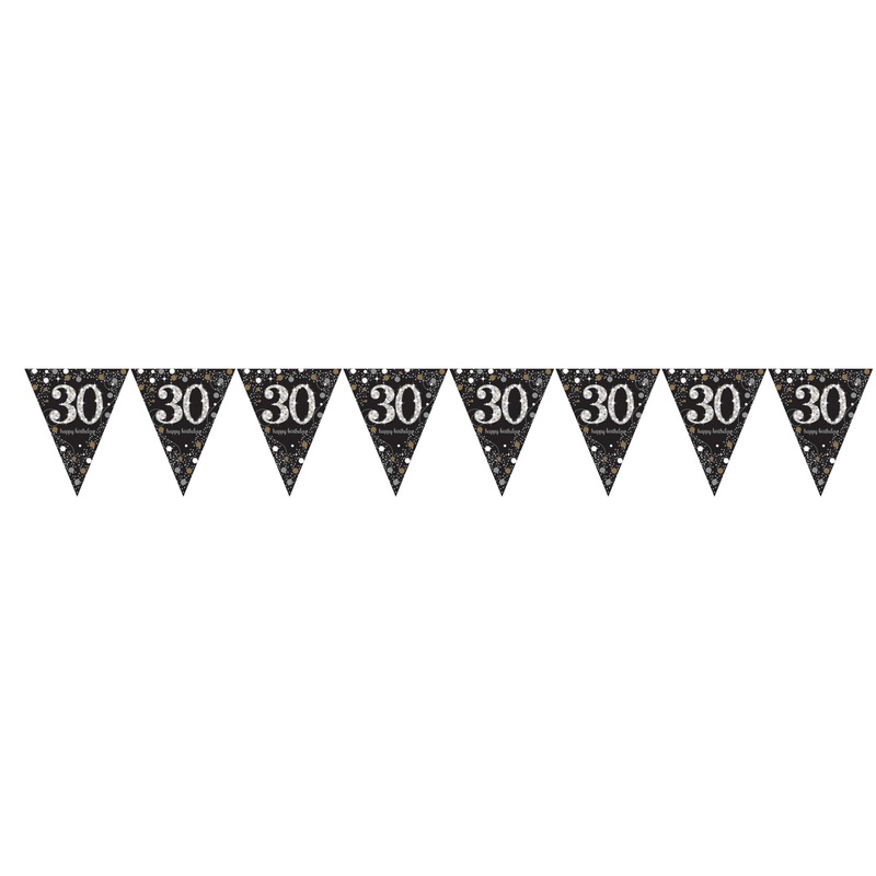 Golden 30th Birthday pennant chain 4m