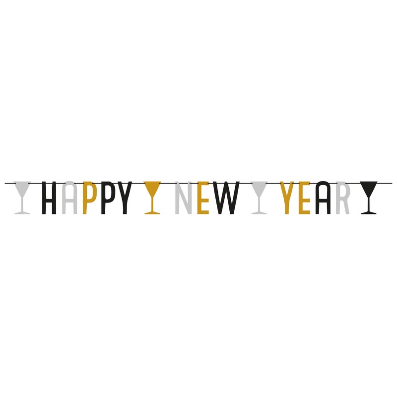 Golden Wishes Happy New Year Garland 1.8m