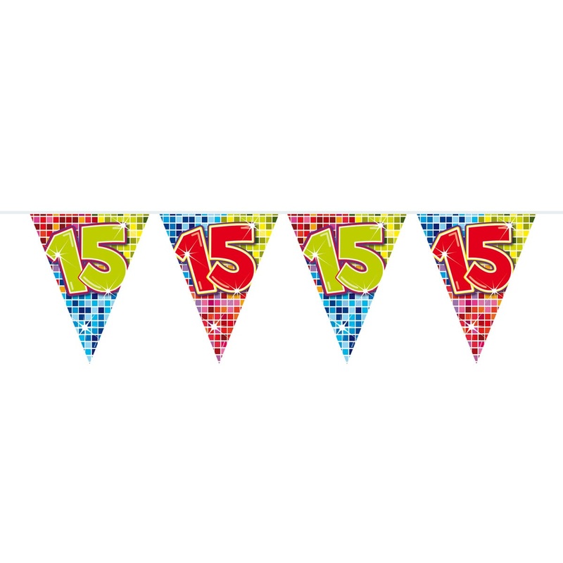 Groovy 15th Birthday pennant chain 3m