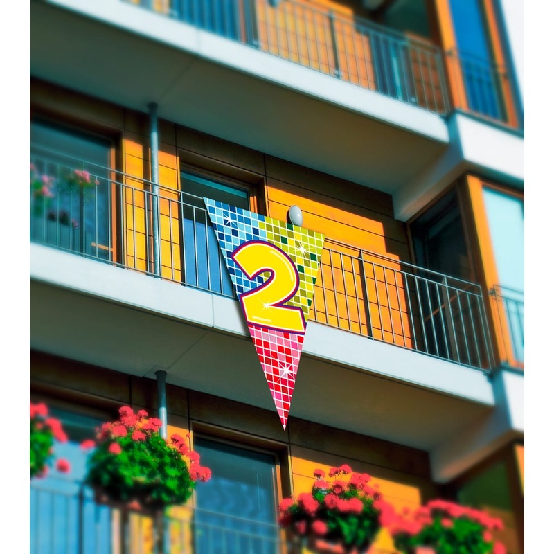 Groovy 2nd Birthday pennant 1.5mx 90cm