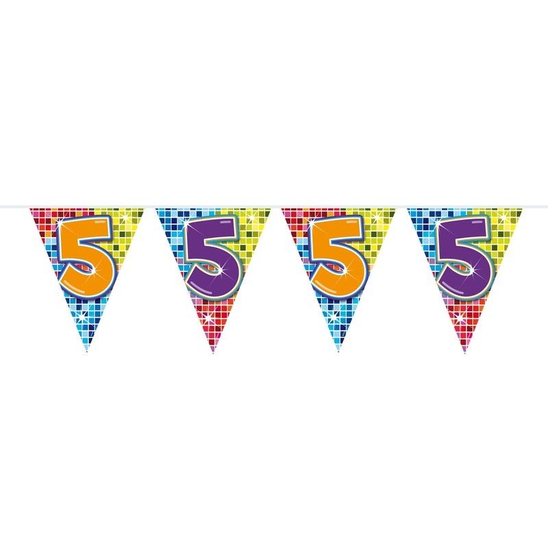 Groovy 5th Birthday pennant chain 3m