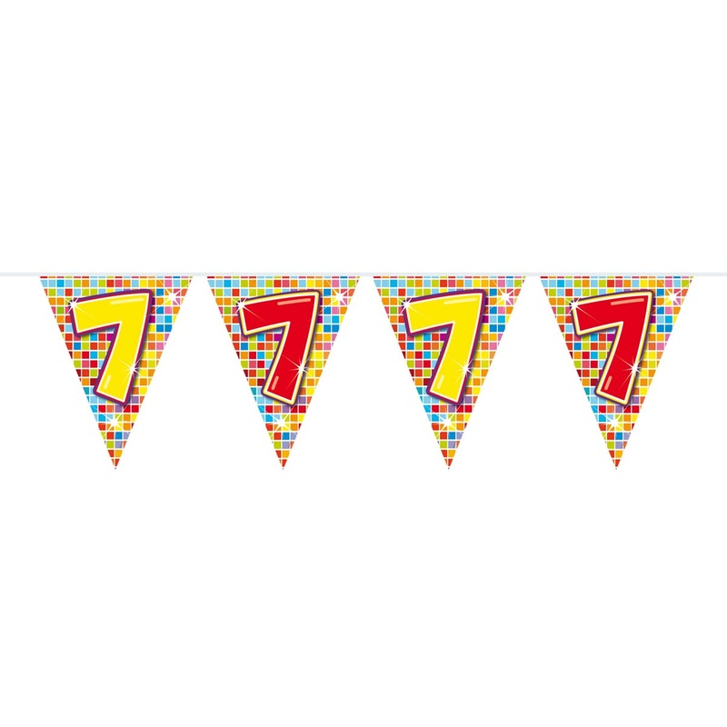 Groovy 7th Birthday pennant chain 6m