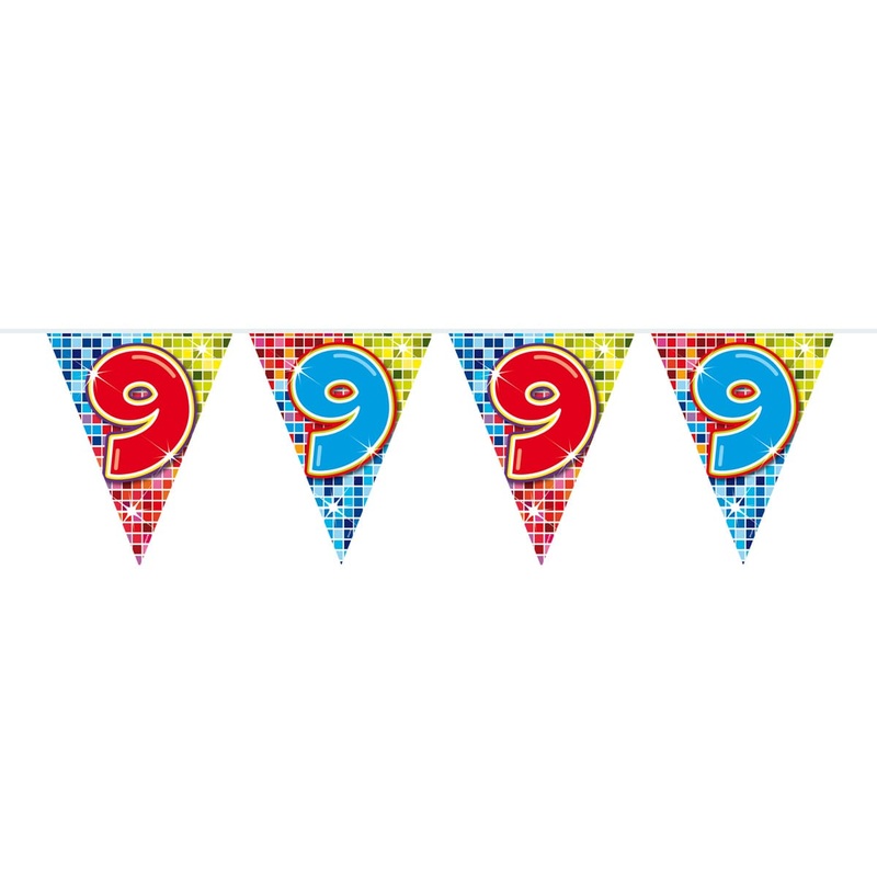 Groovy 9th Birthday pennant chain 3m
