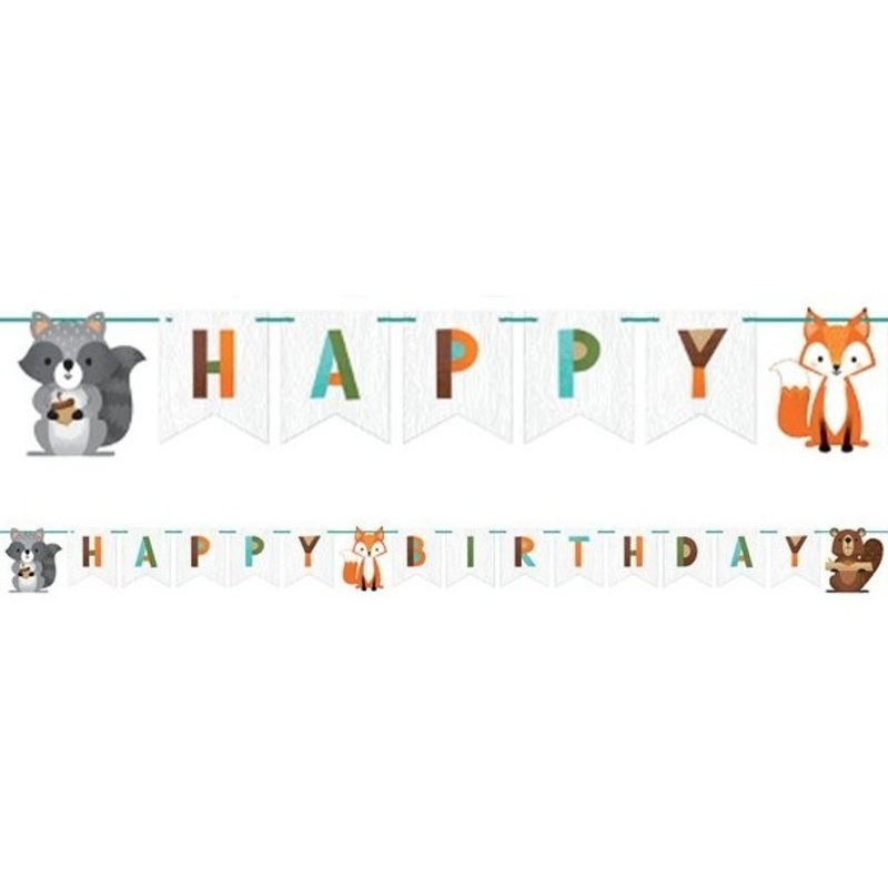 Happy Birthday forest animals garland 2.4m