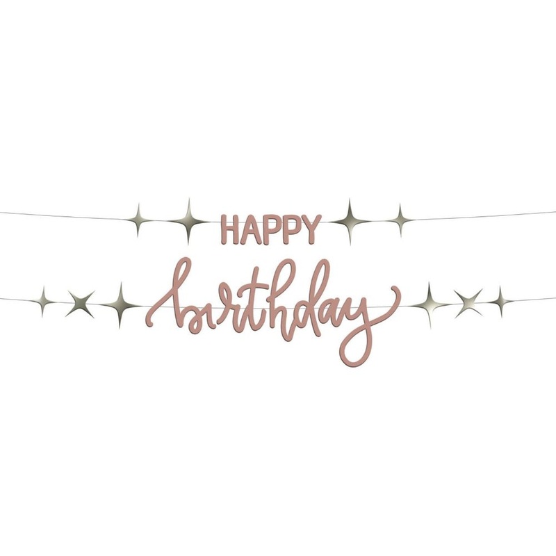 Happy Birthday letter garland in cream rose 1.5 m