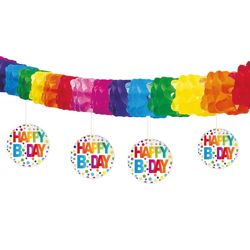 Happy Birthday Rainbow Garland 4m