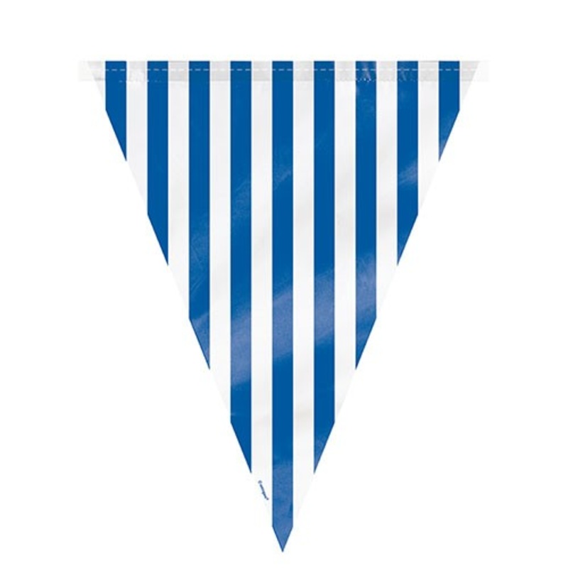 Happy Stripes Party Pennant Chain Blue Striped 365cm