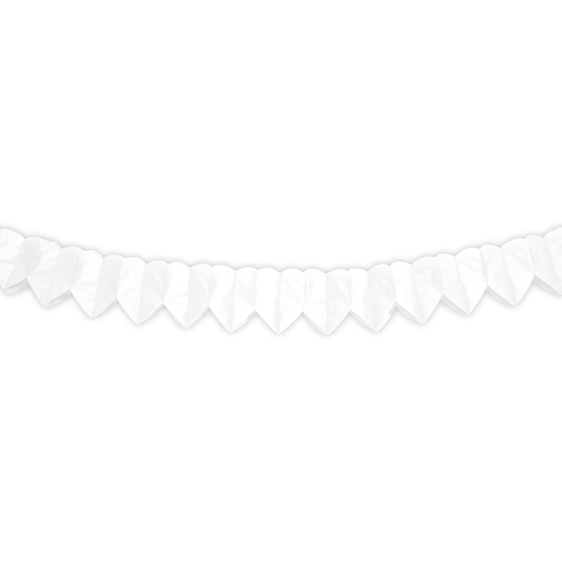 Heart paper garland in white 2m
