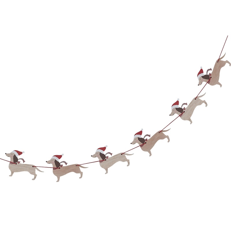 Home for Christmas dogs garland