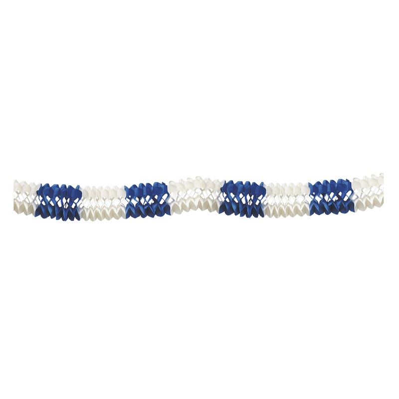 Large paper garland blue white 10m