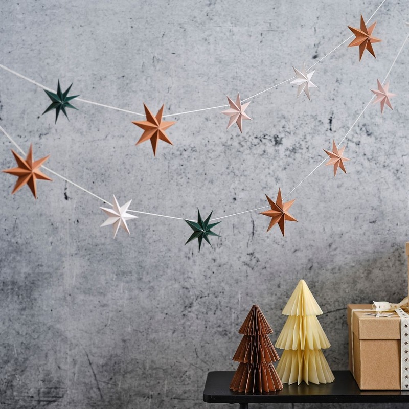 Natural colored star magic garland 2m