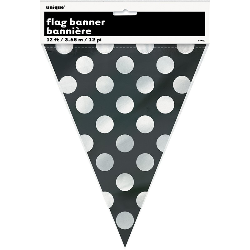 Party At Midnight Pennant Chain Black Dotted 365cm