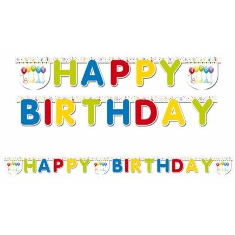 Party madness Happy Birthday garland 2m