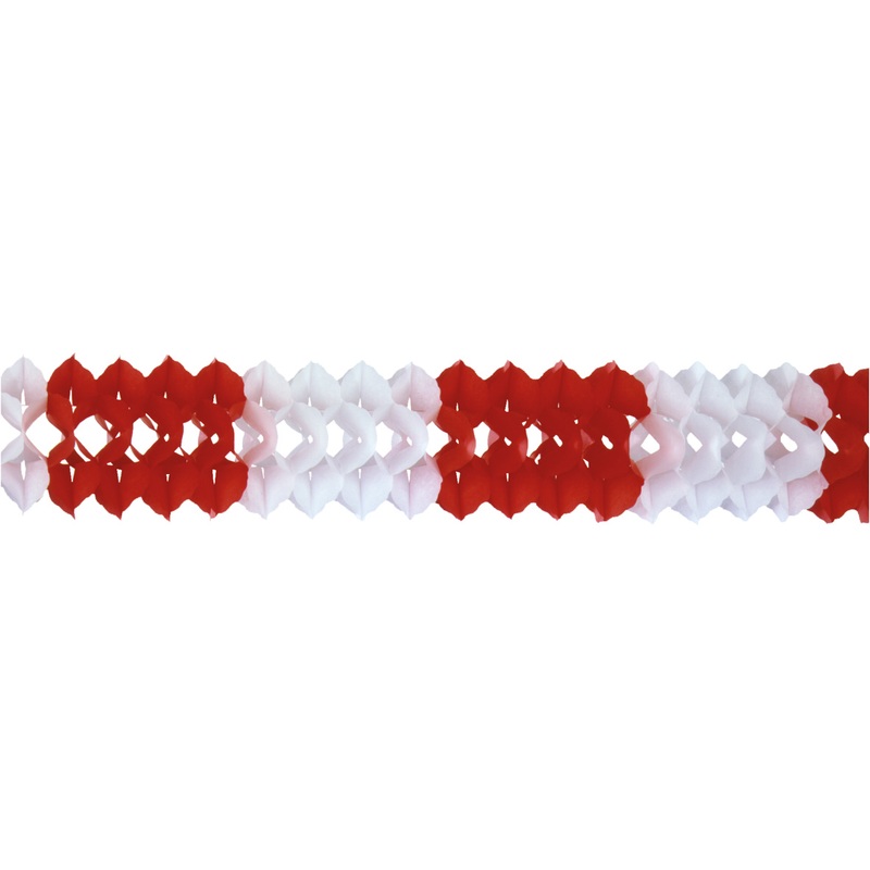 Red white garland 16x400cm